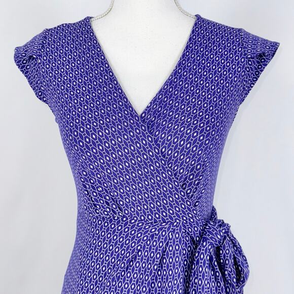 Seraphine Maternity Women's Geometric Knit Maternity Nursing Wrap Dress 8 Purple - Picture 4 of 15